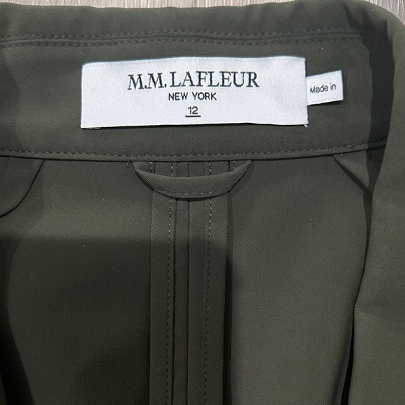 MM Lafleur The Moreland Travel Origami Tech Olive Green Blazer Size 12 - Picture 2 of 9